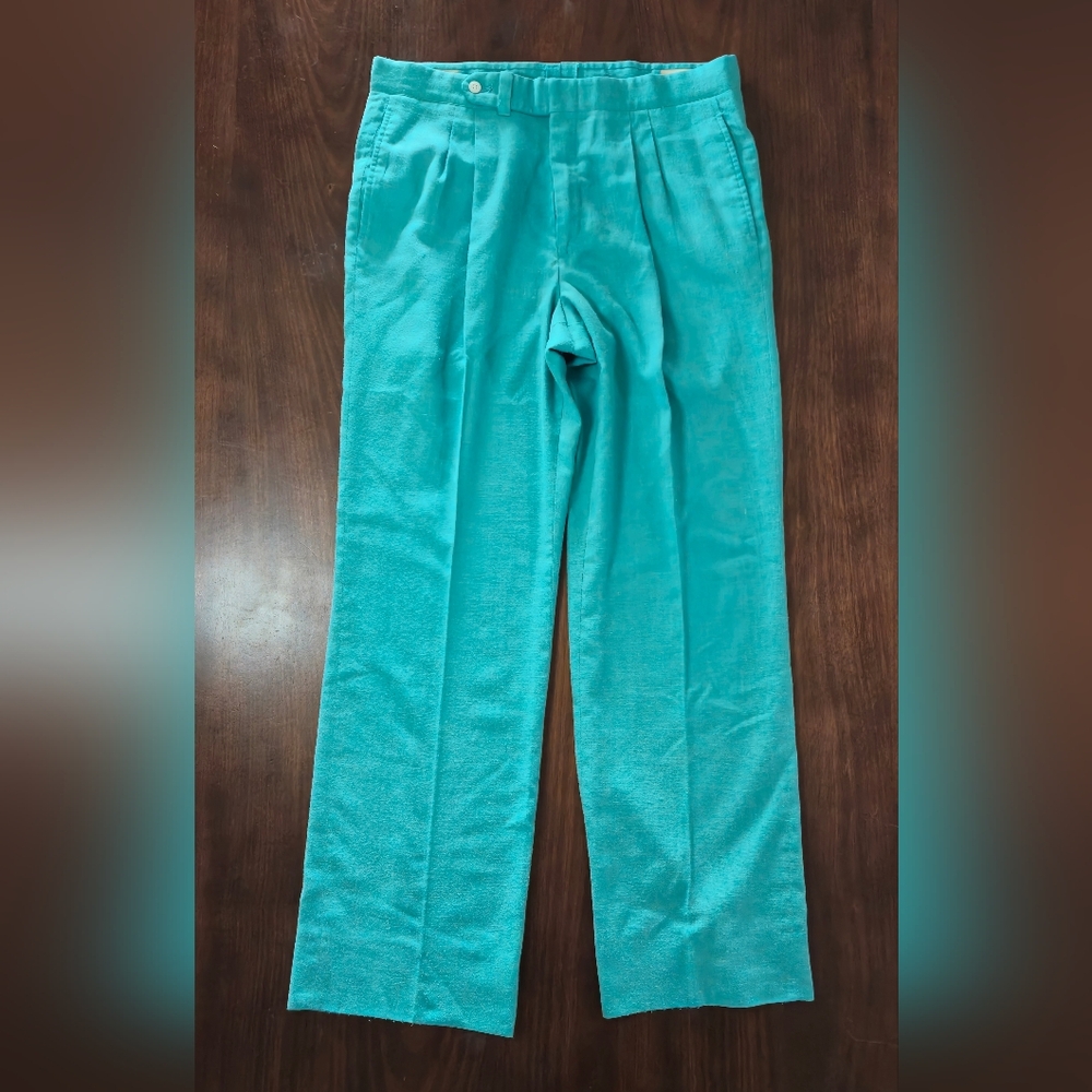 Vintage 60's Bright Green Sansabelts Sport Pants Size‎ 34x30